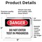 Signmission Do Not Enter Test In Progress Danger Sign, Vinyl Decal, 5in W x 3.5in L, 2PK OS-2PACK-DS-D-35-L-2139 - alternate 3
